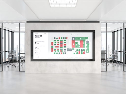 Real-time space availability displayed on kiosk
